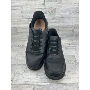 OrthoFeet Mens Black Leather Wide Width Orthopedic Walking Shoes - Size 10 2E